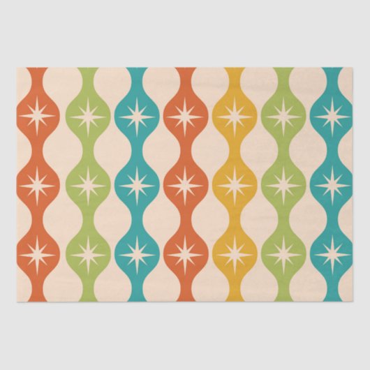 ミッドセンチュリーレトロスターバストオンogee pattern 薄葉紙 (正面)