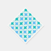 ミッドセンチュリーレトロスターバストパターンティール（緑がかった色）ブルー スタンダードカクテルナプキン (角)