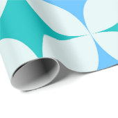 ミッドセンチュリーレトロスターバストパターンティール(緑がかった色)ブルー ラッピングペーパー (ロールコーナー)