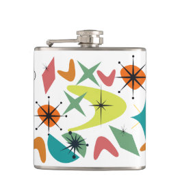 ミッドセンチュリーレトロパターンビニール包まれたフラスコ フラスク