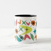 ミッドセンチュリーレトロパターンMag ツートーンマグカップ (中央)