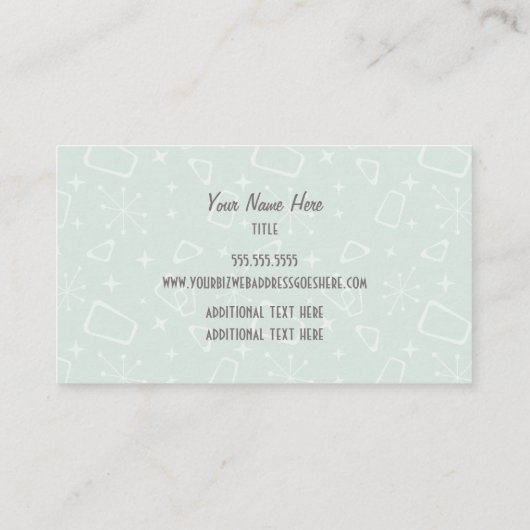 ミッドセンチュリーレトロピンクハウス名刺 名刺 (裏面)