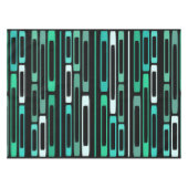 ミッドセンチュリーレトロフラットロックスブラックターコイズ テーブルクロス (正面(横))