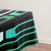 ミッドセンチュリーレトロフラットロックスブラックターコイズ テーブルクロス (インサイチュ)