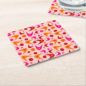 ミッドセンチュリーレトロブーメランズ スクエアペーパーコースター (アングル)