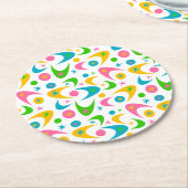 ミッドセンチュリーレトロブーメランズ ラウンドペーパーコースター (アングル)