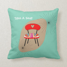 ミッドセンチュリーレトロモダンスタイルチェアイラスト クッション