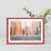 ミッドセンチュリーレトロレッドボーブルズツーフォトクリスマス シーズンカード (スタンド正面)