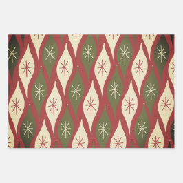 ミッドセンチュリーレトロヴィンテージクリスマスオーナメントドゥスキー ラッピングペーパーシート