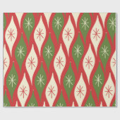 ミッドセンチュリーレトロヴィンテージクリスマスオーナメントラップ ラッピングペーパー (フラット)