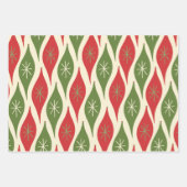 ミッドセンチュリーレトロヴィンテージクリスマスオーナメント ラッピングペーパーシート (正面2)