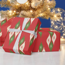 ミッドセンチュリーレトロヴィンテージクリスマスオーナメント ラッピングペーパー