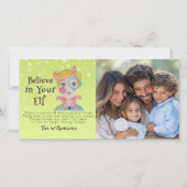 ミッドセンチュリーレトロ小妖精や小人1写真クリスマスおもしろい詩 シーズンカード (正面)