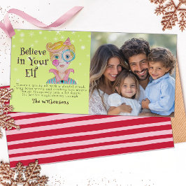 ミッドセンチュリーレトロ小妖精や小人1写真クリスマスおもしろい詩 シーズンカード