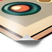 ミッドセンチュリーレトロ未来的サーキット猫 フォトプリント            (角)