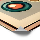 ミッドセンチュリーレトロ未来的サーキット猫 ポスター (角)