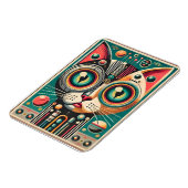 ミッドセンチュリーレトロ未来的サーキット猫 マグネット (左側)