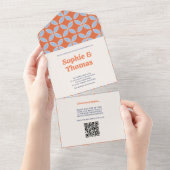 ミッドセンチュリーレトロ結婚ズ オールインワン招待状 (貼ってはがせる)