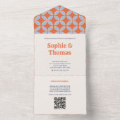 ミッドセンチュリーレトロ結婚ズ オールインワン招待状 (内側)