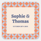 ミッドセンチュリーレトロ結婚ズ スクエアシール (正面)