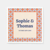 ミッドセンチュリーレトロ結婚ズ スタンダードカクテルナプキン (正面)