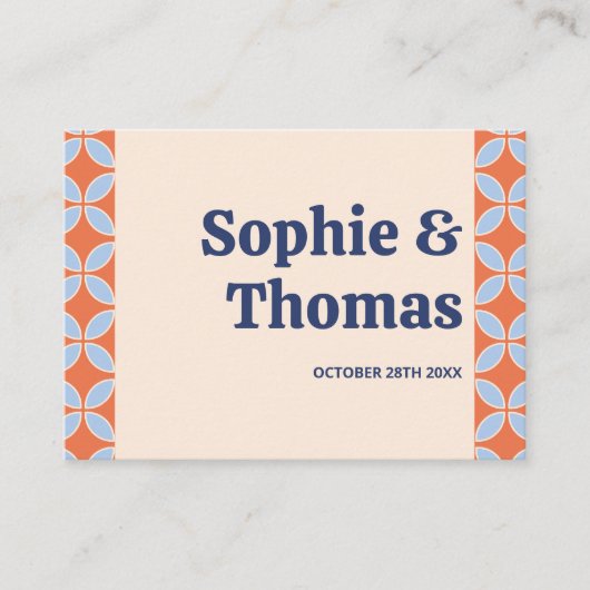 ミッドセンチュリーレトロ結婚ズ プレイスカード (正面)