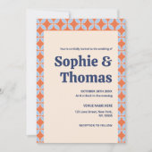 ミッドセンチュリーレトロ結婚ズ 招待状 (正面)