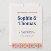 ミッドセンチュリーレトロ結婚ズ 招待状 (正面)