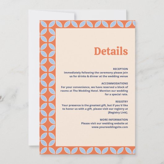 ミッドセンチュリーレトロ結婚ズ 招待状 (正面)