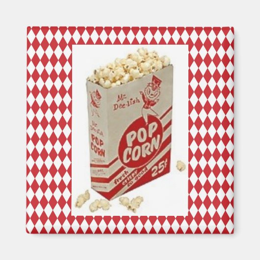 ミッドセンチュリーレトロ1950年Mr. Delish Popcorn Magnet マグネット (正面)