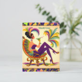 ミッドセンチュリーレトロ60sマルディグラスマルティーニウーマン ポストカード (スタンド正面)