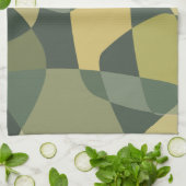 ミッドセンチュリーロックレイヤーグリーン キッチンタオル (折り畳み)