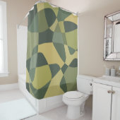 ミッドセンチュリーロックレイヤーグリーン シャワーカーテン (インサイチュ)