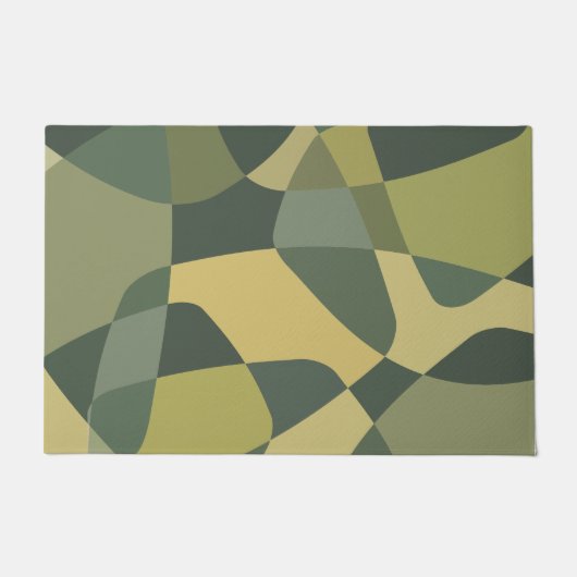 ミッドセンチュリーロックレイヤーグリーン ドアマット (正面)