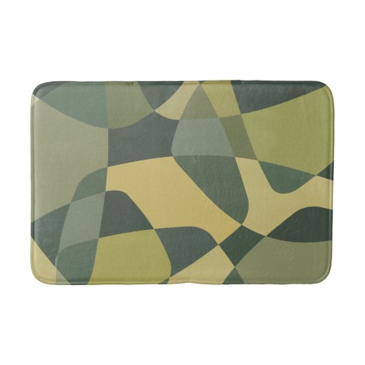 ミッドセンチュリーロックレイヤーグリーン バスマット (正面)