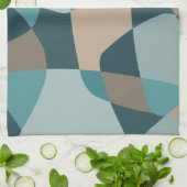 ミッドセンチュリーロックレイヤーズティール(緑がかった色) キッチンタオル (折り畳み)