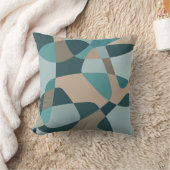 ミッドセンチュリーロックレイヤーズティール(緑がかった色) クッション (ブランケット)