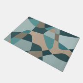 ミッドセンチュリーロックレイヤーズティール(緑がかった色) ドアマット (アングル)