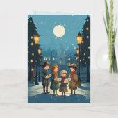 ミッドセンチュリーヴィンテージクリスマスカロラーズレトロ シーズンカード (裏面)