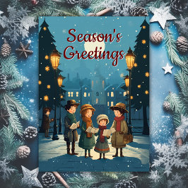 ミッドセンチュリーヴィンテージクリスマスカロラーズレトロ シーズンカード