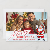 ミッドセンチュリーヴィンテージサンタin雪のクリスマスフォト シーズンカード (正面)