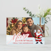 ミッドセンチュリーヴィンテージサンタin雪のクリスマスフォト シーズンカード (スタンド正面)