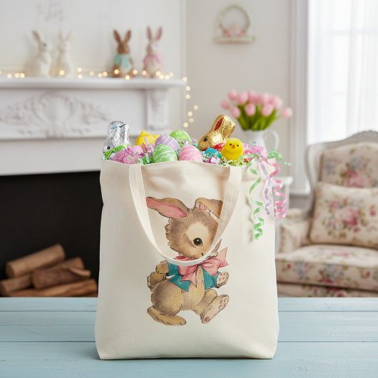 ミッドセンチュリーヴィンテージダッパーバニーラビット トートバッグ