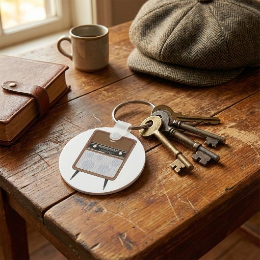 ミッドセンチュリーヴィンテージラジオレトロ音楽愛好家 キーホルダー