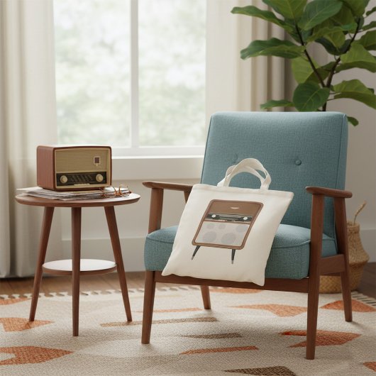 ミッドセンチュリーヴィンテージラジオレトロ音楽愛好家 トートバッグ