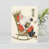 ミッドセンチュリーヴィンテージロッキングサンタカスタムクリスマス シーズンカード (スタンド正面)