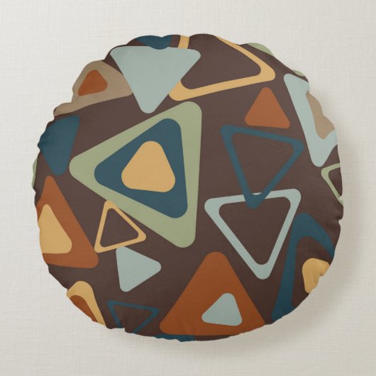 ミッドセンチュリー三角形の丸いモダン枕 ラウンドクッション (正面)