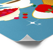 ミッドセンチュリー与え感謝していレトロハッピーサンクスギビング ポスター (角)