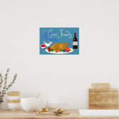 ミッドセンチュリー与え感謝していレトロハッピーサンクスギビング ポスター (キッチン)