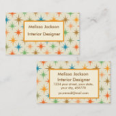 ミッドセンチュリー原子スターバストインテリアデザイナー 名刺 (正面/裏面)